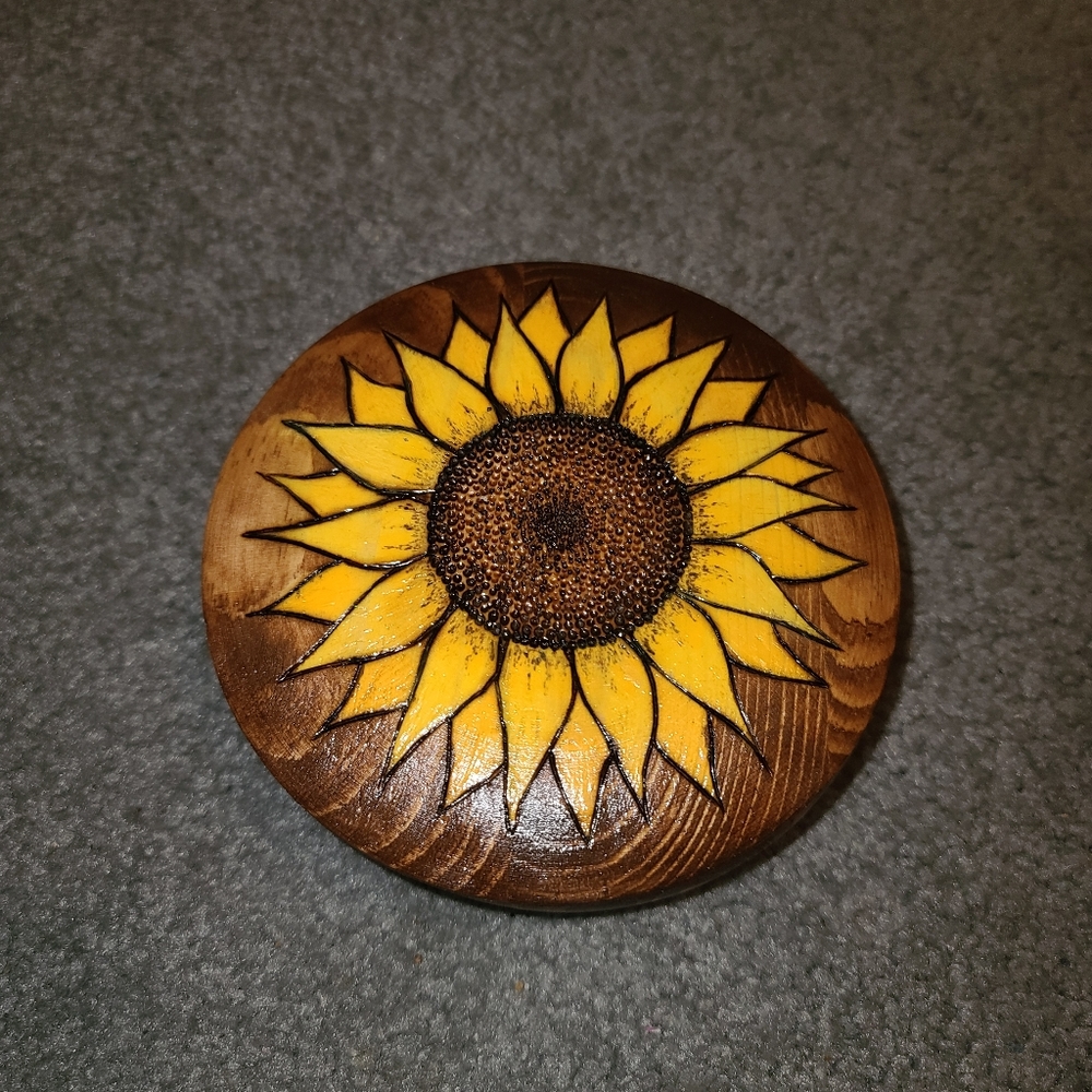 Handcrafted Sunflower Jewelry Box